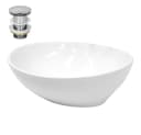 LuxeBath Aufsatzwaschbecken Keramik Handwaschbecken Wasserfall Waschtisch Weiß Bild 1