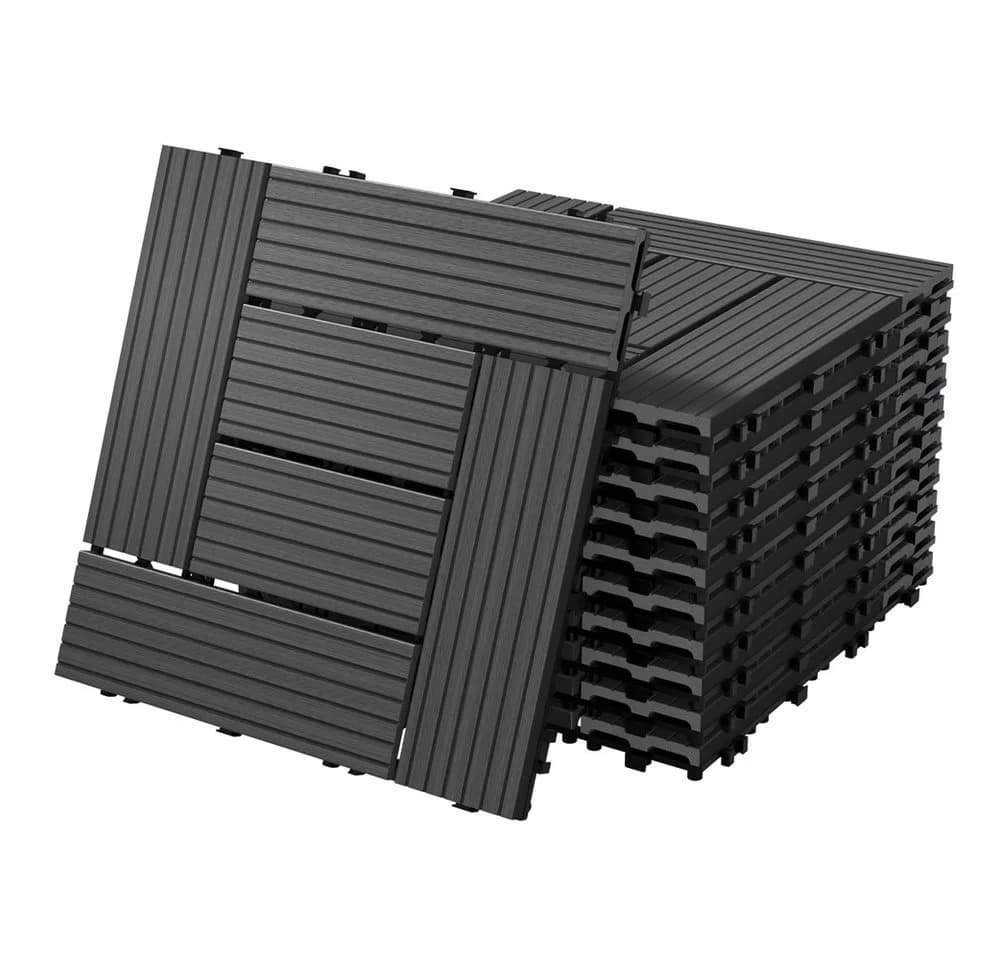 ECD Germany Terrassenfliesen WPC Anthrazit mit Klicksystem - Bild 2