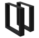 ECD Germany Tischbein 2x Schwarz Pulverbeschichteter Stahl Industrial Design Bild 2