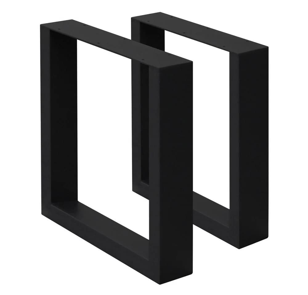 ECD Germany Tischbein 2x Schwarz Pulverbeschichteter Stahl Industrial Design - Bild 2