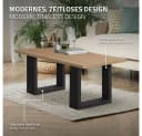 ECD Germany Tischbein 2x Schwarz Pulverbeschichteter Stahl Industrial Design Bild 4