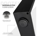 ECD Germany Tischbein 2x Schwarz Pulverbeschichteter Stahl Industrial Design Bild 5