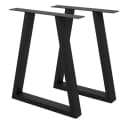 ECD Germany Tischbein 2x Trapez Design Schwarz Pulverbeschichtet Bild 2