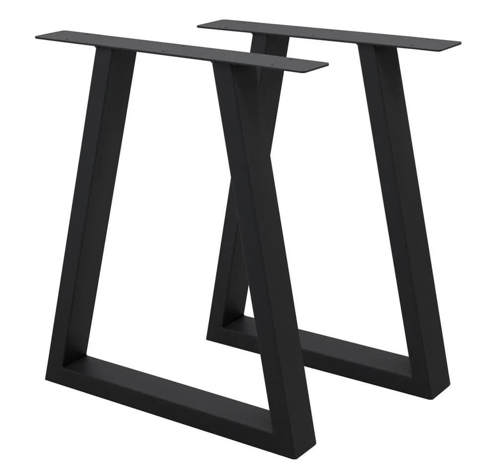 ECD Germany Tischbein 2x Trapez Design Schwarz Pulverbeschichtet - Bild 2