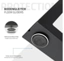 ECD Germany Tischbein 2x Trapez Design Schwarz Pulverbeschichtet Bild 5