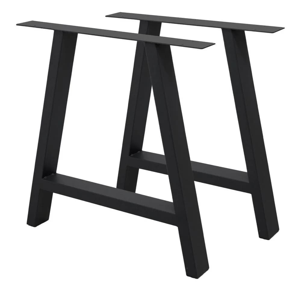 ECD Germany Tischbein 2x A-Design Schwarz Pulverbeschichteter Stahl - Bild 2