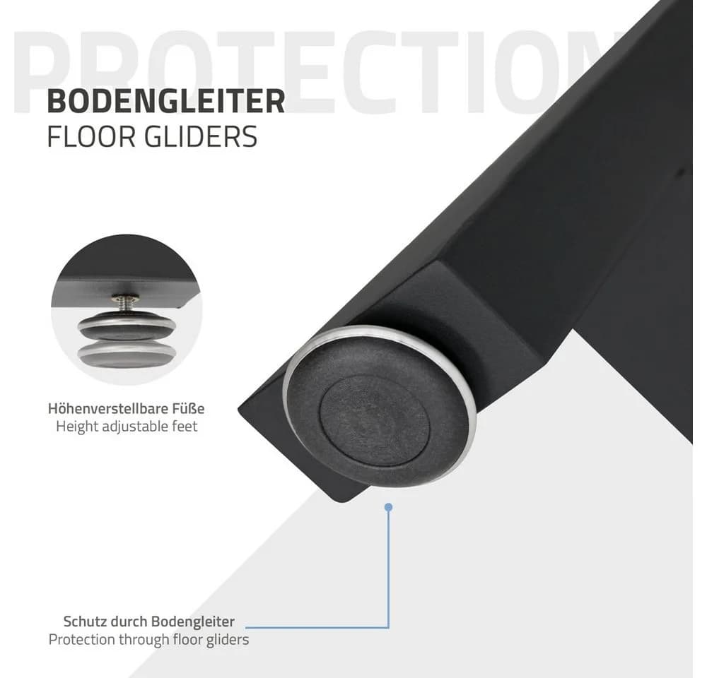 ECD Germany Tischbein 2x A-Design Schwarz Pulverbeschichteter Stahl - Bild 5