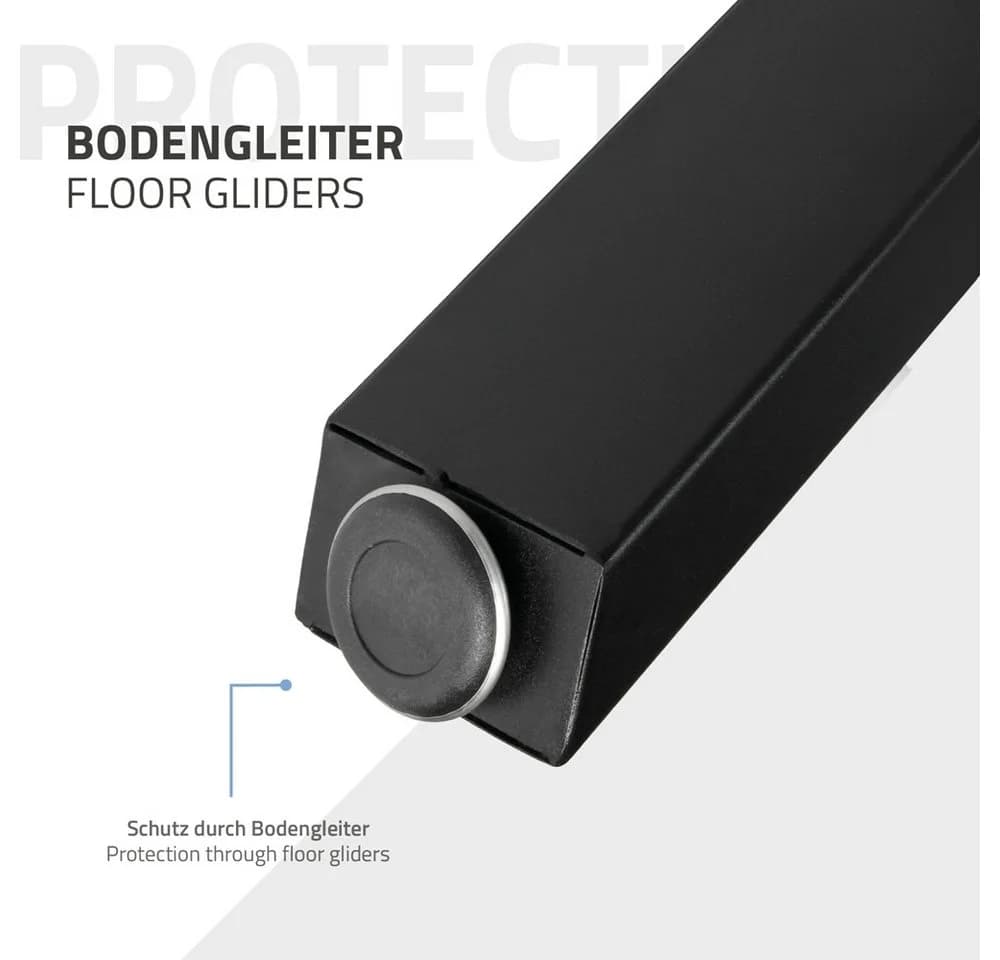 ECD Germany Tischbein X-Design Schwarz Stahl 60x72 cm - Bild 5