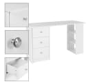 ML-DESIGN Schreibtisch Bürotisch mit 3 Schubladen, 3 Regale und Tastaturauszug Bild 3