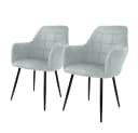 ML-DESIGN Esszimmerstuhl 4er Set Grau/Rosa Samtbezug Metallbeine Bild 1