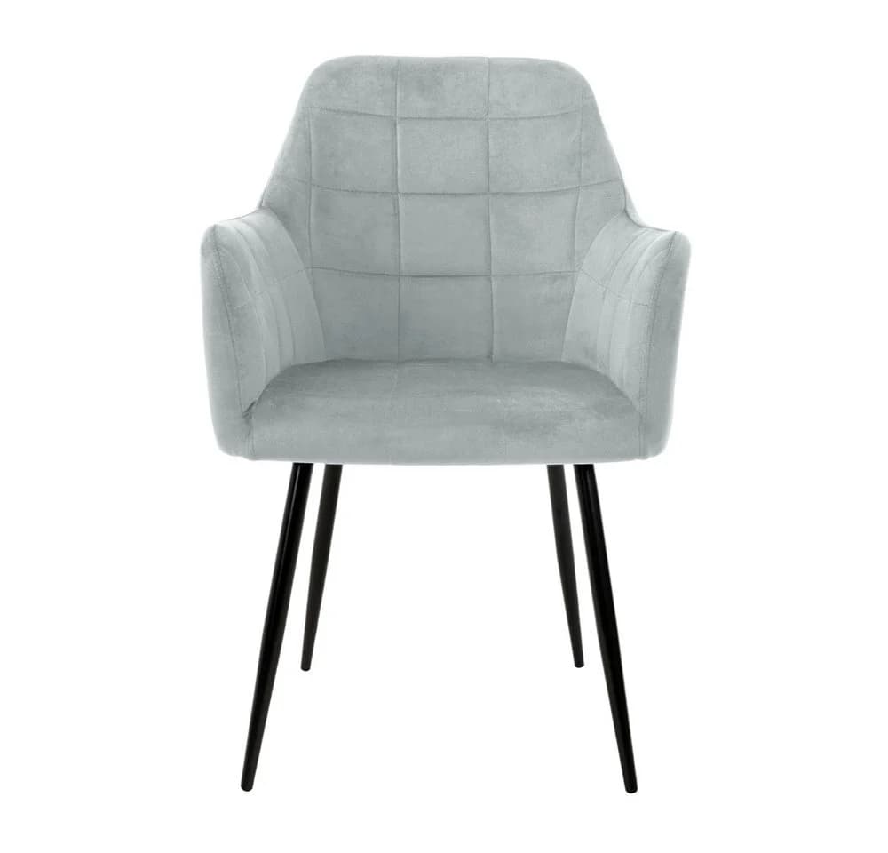 ML-DESIGN Esszimmerstuhl 4er Set Grau/Rosa Samtbezug Metallbeine - Bild 4
