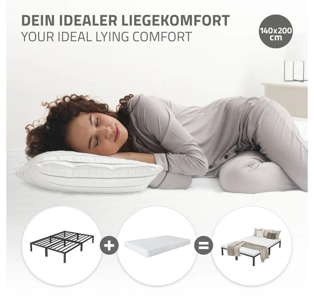 ML-DESIGN Metallbett Doppelbett Paris mit Lattenrost Anthrazit - Bild 4