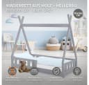 ML-DESIGN Spielbett Tipi Zeltbett Grau Massivholz mit Rausfallschutz Bild 1
