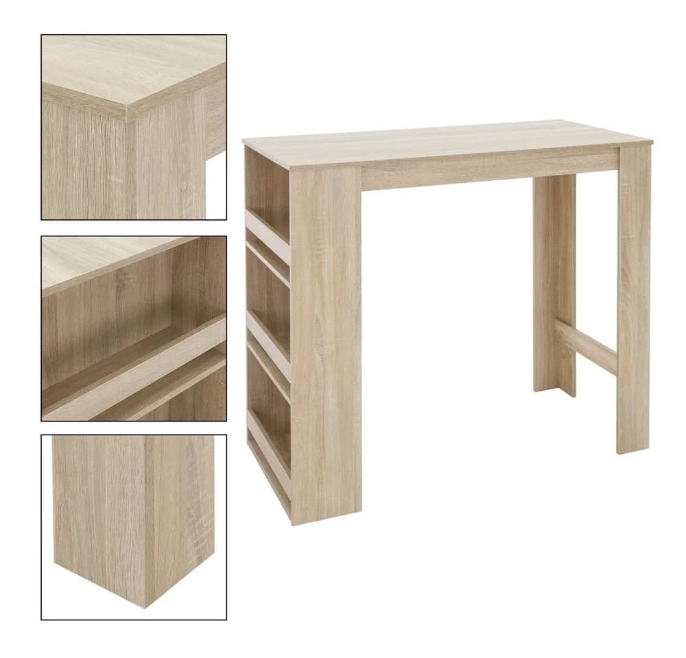 ML-DESIGN Bartisch Braun mit 3 Ablageflächen - Bild 3