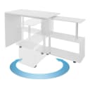 ML-DESIGN Drehbarer Eckschreibtisch Weiß Hochglanz mit Rollen Bild 3