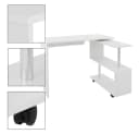 ML-DESIGN Drehbarer Eckschreibtisch Weiß Hochglanz mit Rollen Bild 4
