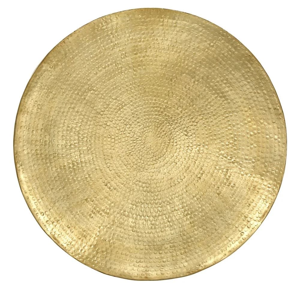WOMO-DESIGN Couchtisch Gold Hammerschlag Optik Aluminium Rund