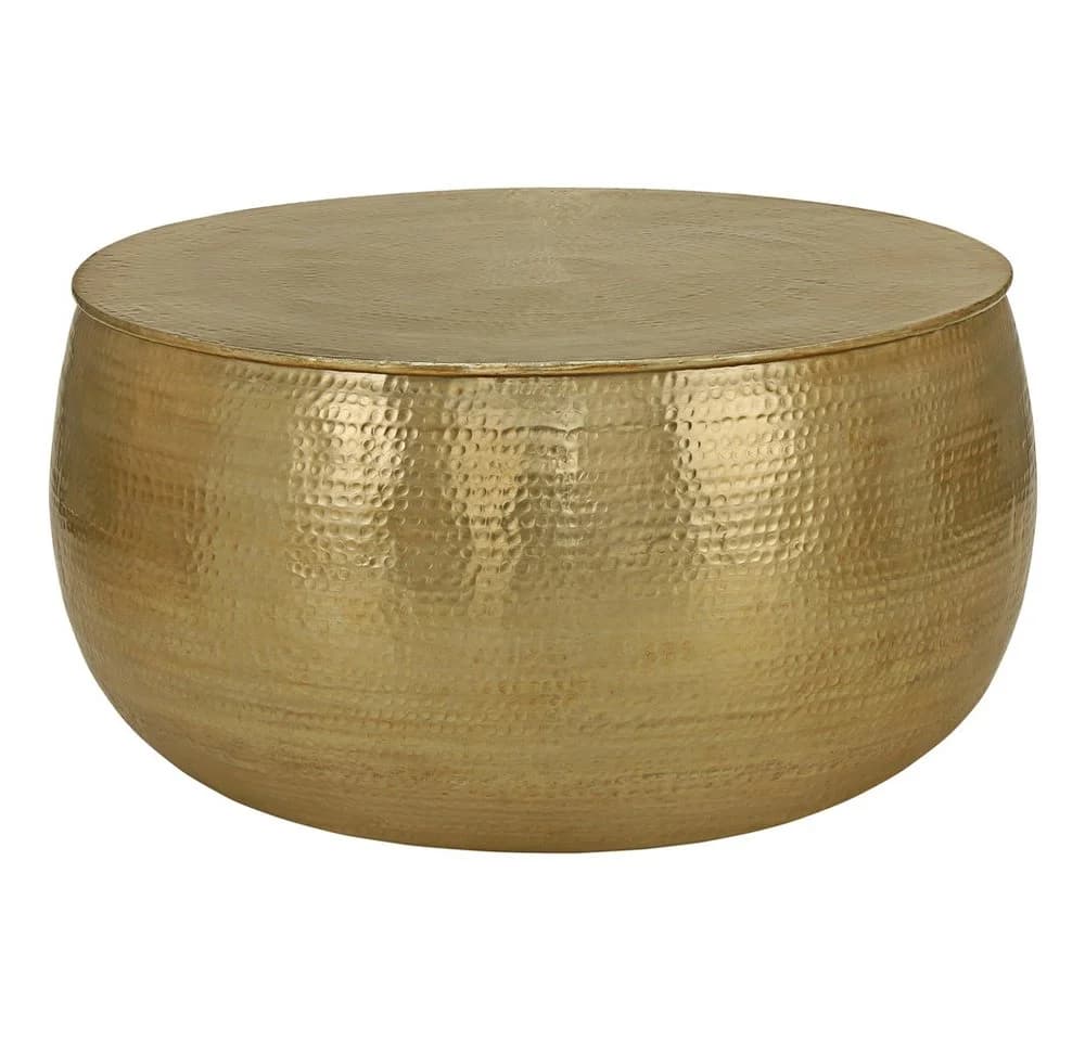 WOMO-DESIGN Couchtisch Gold Hammerschlag Optik Aluminium Rund - Bild 2