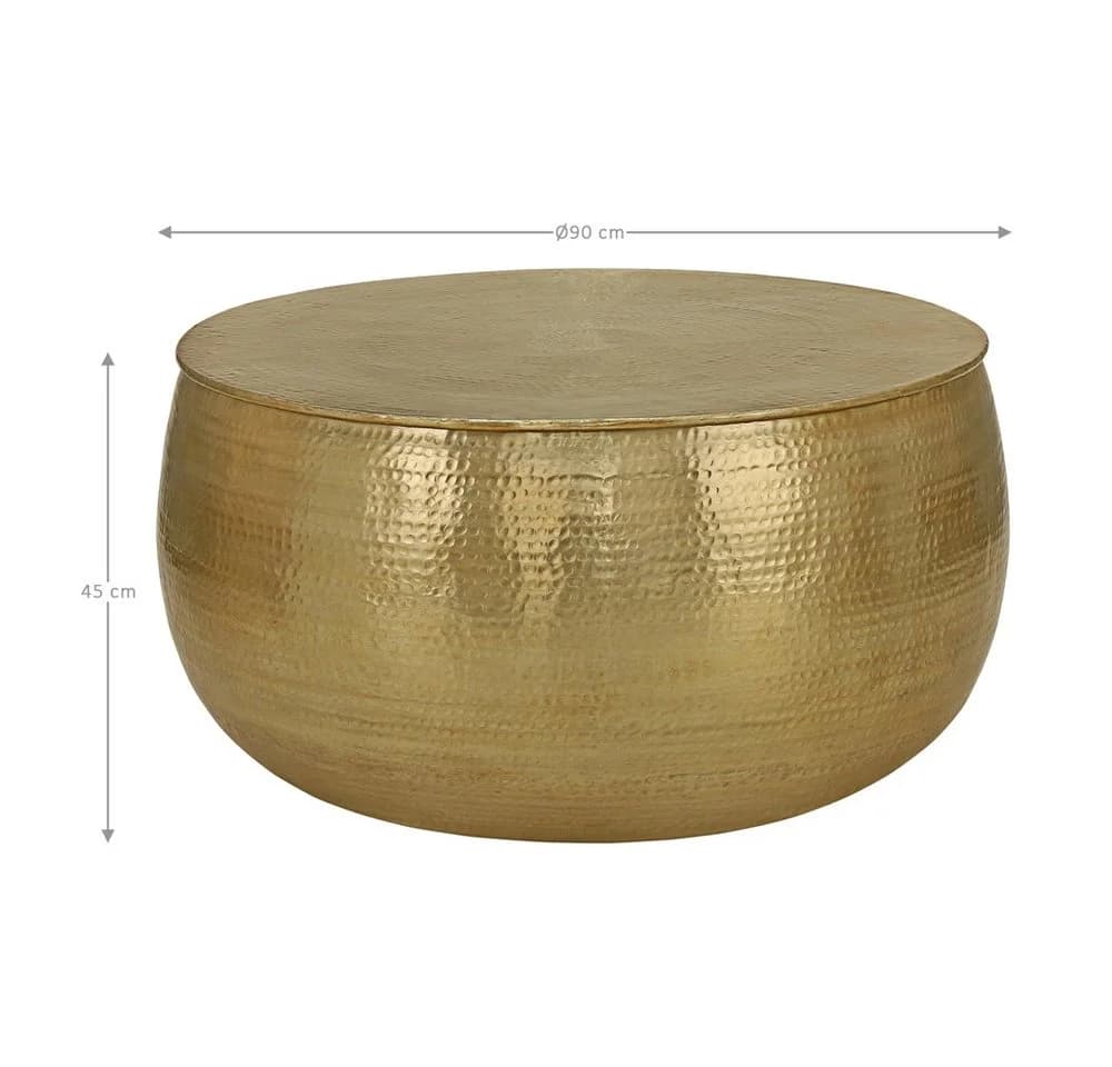 WOMO-DESIGN Couchtisch Gold Hammerschlag Optik Aluminium Rund - Bild 4