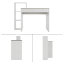 ML-DESIGN Schreibtisch mit Regal 3 Böden Weiß Beton-Optik Bild 3