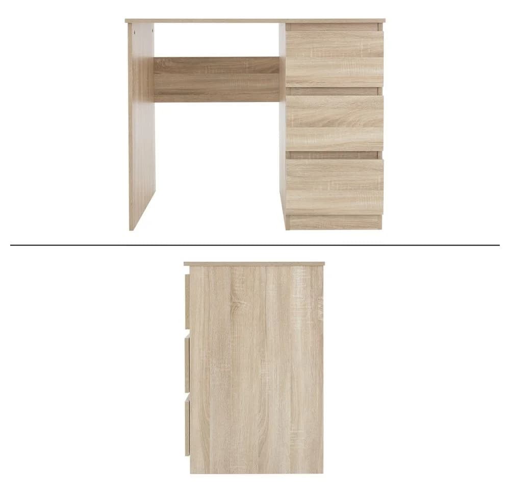 ML-DESIGN Schreibtisch mit 3 Schubladen Sonoma-Eiche