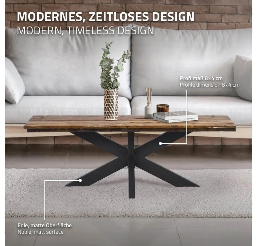 ML-DESIGN Tischgestell Schwerlast Stahl X-Design 98x58x43 cm - Bild 4
