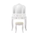 ML-DESIGN Schminktisch mit Spiegel und Hocker, Weiß, 4 Schubladen Bild 1