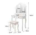 ML-DESIGN Schminktisch mit Spiegel und Hocker, Weiß, 4 Schubladen Bild 4