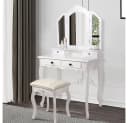 ML-DESIGN Schminktisch mit Spiegel und Hocker, Weiß, 4 Schubladen Bild 5
