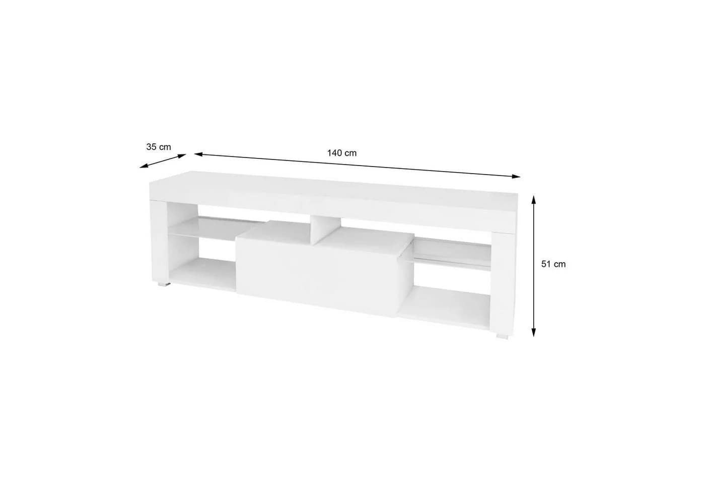 ML-DESIGN TV Lowboard Weiß mit Stauraum - Bild 4