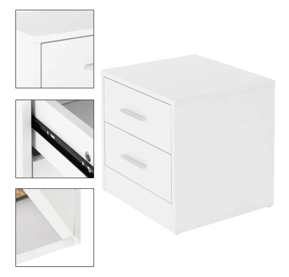 ML-DESIGN Nachttisch Beistelltisch aus Holz mit Aluminium-Griffen - Bild 4