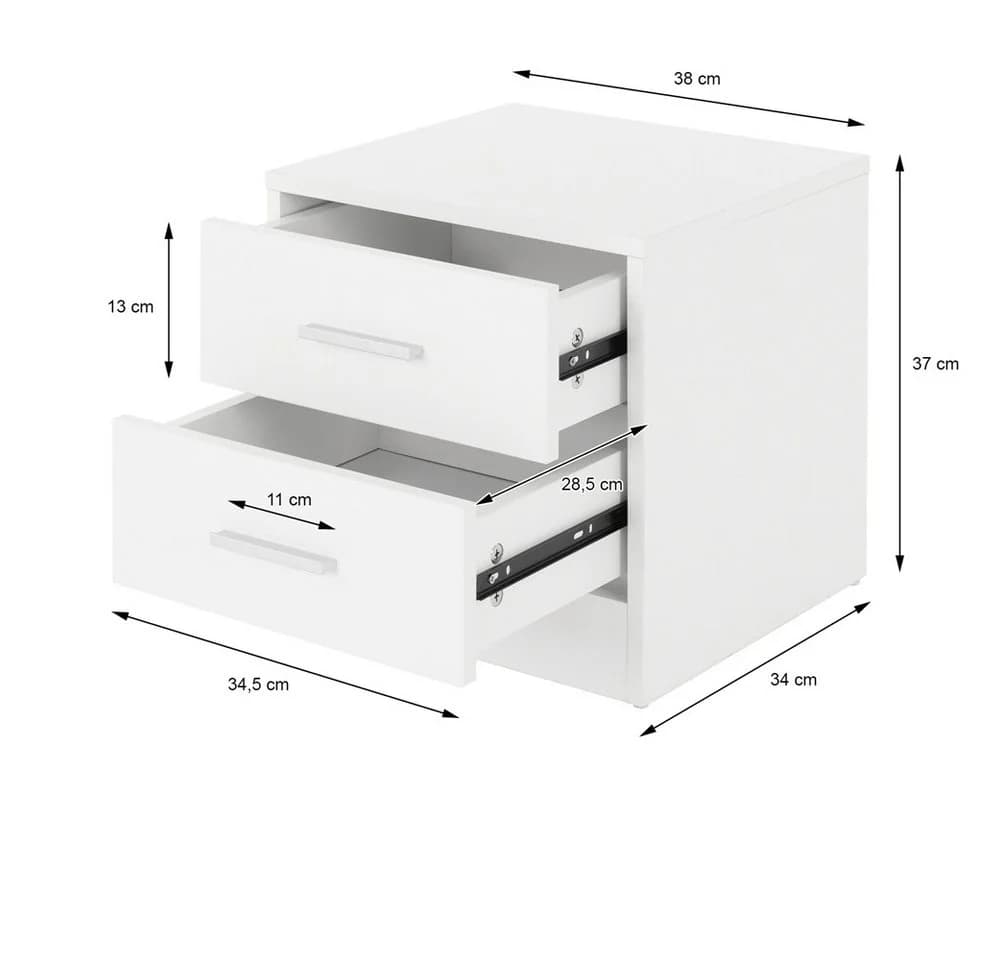 ML-DESIGN Nachttisch Beistelltisch aus Holz mit Aluminium-Griffen - Bild 5