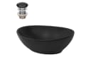 LuxeBath Aufsatzwaschbecken Schwarz Keramik mit Ablaufgarnitur Bild 2