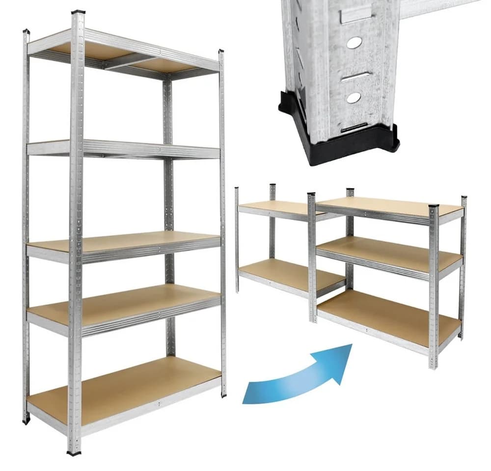 ECD Germany Schwerlastregal 3-tlg. Metall MDF Blau