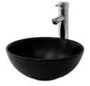 LuxeBath Aufsatzwaschbecken Keramik Schwarz mit Ablaufgarnitur Bild 1