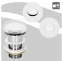 LuxeBath Ablaufgarnitur Weiß Keramikdeckel Push-Open ohne Überlauf Bild 5