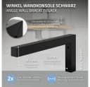 ML-DESIGN Wandregalhalter Wandkonsole Set für Waschtisch aus Stahl Regalhalter, 2-tlg., Regalwinkel L-Form Schwarz Konsolenträger Regalträger Halterung Bild 3
