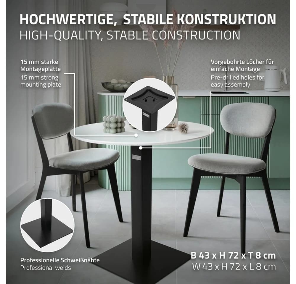 ML-DESIGN Tischgestell Schwarz Industrial Stahl 72cm