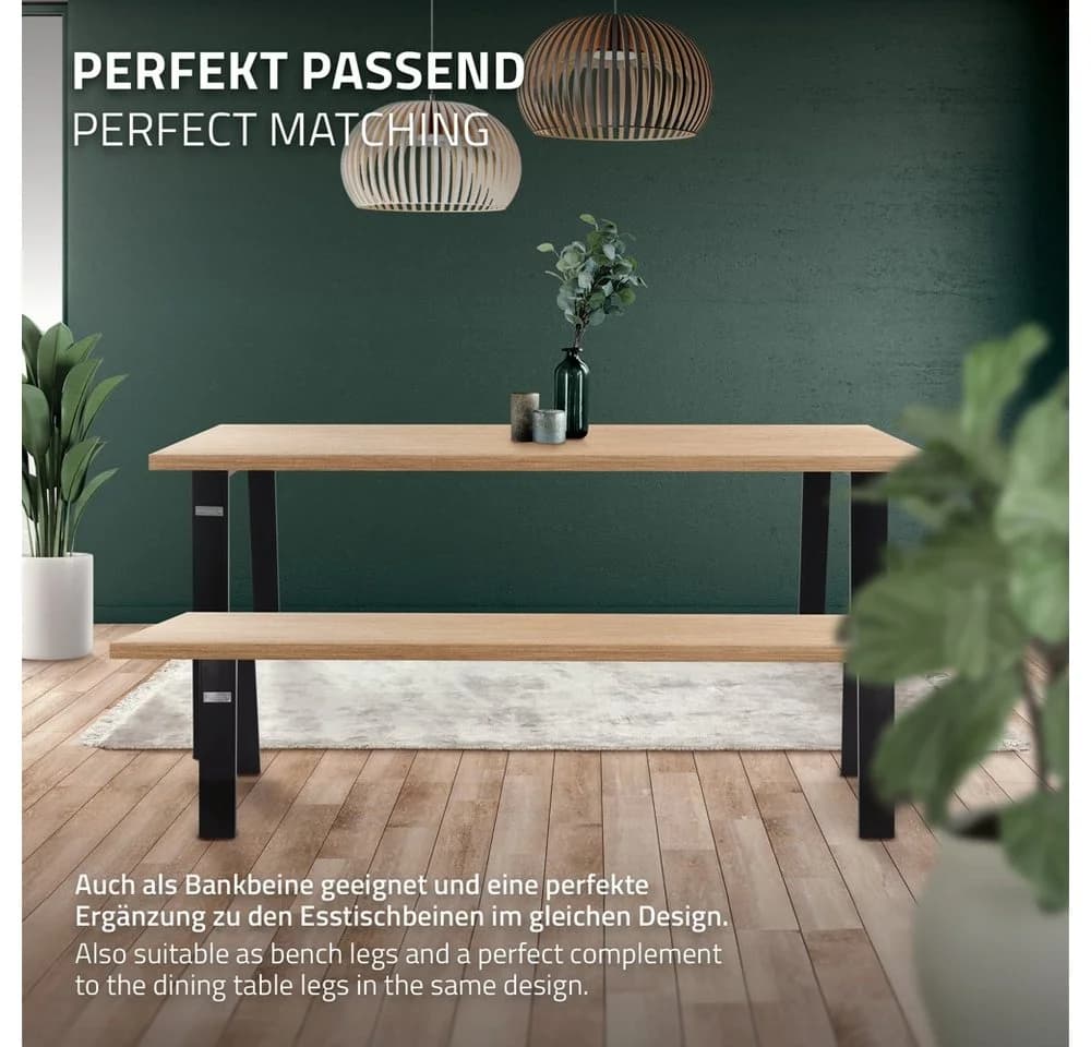 ML-DESIGN Tischbein 2er Set Schwarz Industrial Design U-Form - Bild 5