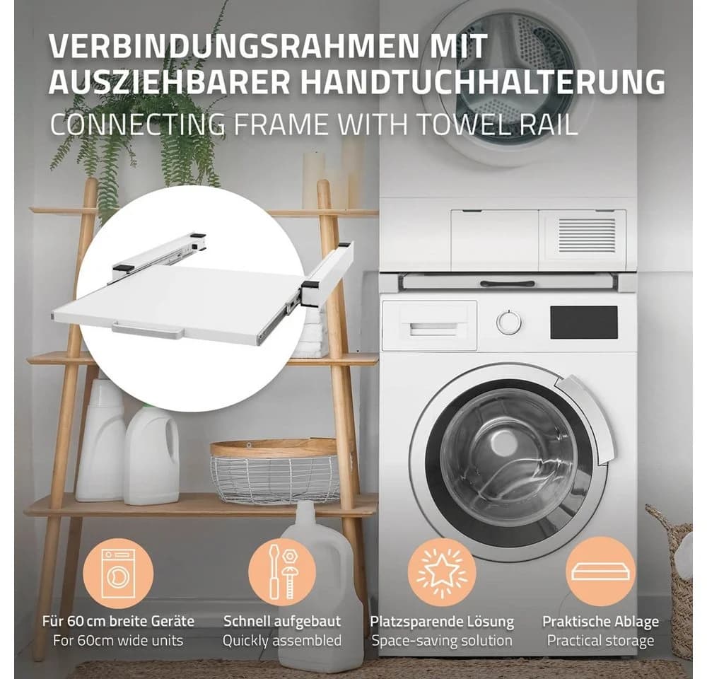 ML-DESIGN Zwischenbaurahmen mit Ablage Weiß Stahl