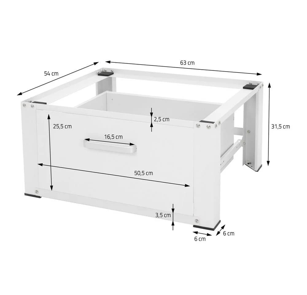 ML-DESIGN Waschmaschinenuntergestell Weiß mit Schublade - Bild 5