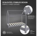 ML-DESIGN Kinderbett Hausdesign Hellgrau mit Matratze Bild 4