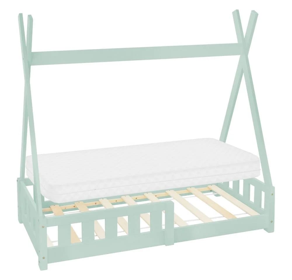 ML-DESIGN Spielbett Tipi Zeltbett Kiefer Mint inkl. Matratze - Bild 2