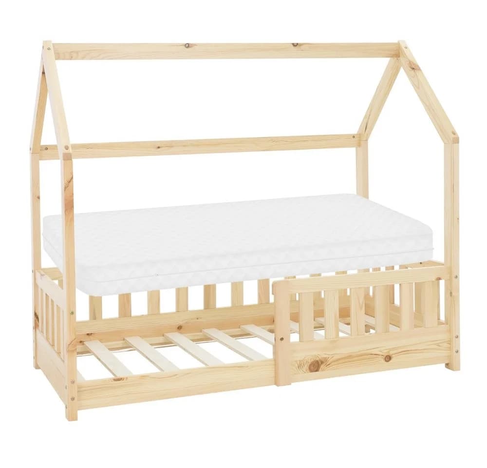 ML-DESIGN Spielbett Hausbett Kiefer Natur mit Lattenrost & Matratze - Bild 2