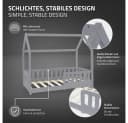 ML-DESIGN Spielbett Hausbett Kinderbett Hellgrau Kiefer mit Matratze Bild 4