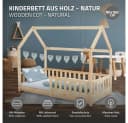 ML-DESIGN Spielbett Hausbett Kinderbett mit Dach und Matratze Kiefer Natur Bild 1