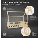 ML-DESIGN Spielbett Hausbett Kinderbett mit Dach und Matratze Kiefer Natur Bild 4