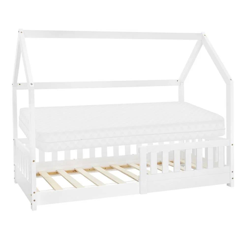 ML-DESIGN Spielbett Hausbett Kinderbett Weiß Kiefer mit Lattenrost - Bild 2