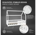 ML-DESIGN Spielbett Hausbett Kinderbett Weiß Kiefer mit Lattenrost Bild 4