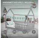 ML-DESIGN Spielbett Hausbett Kinderbett Kiefer Hellgrau mit Matratze Bild 1